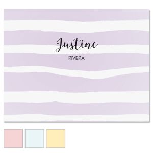 Pastel Island Stripes Custom Note Cards