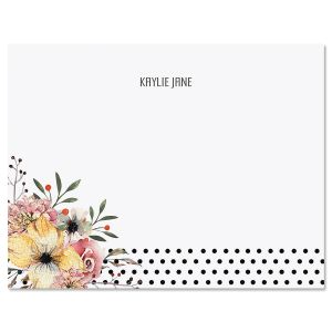 Floral Dots Custom Note Cards