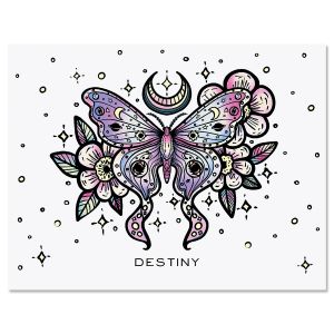Floral Butterfly Custom Note Cards