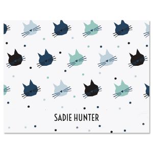 Cat Pattern Custom Note Cards