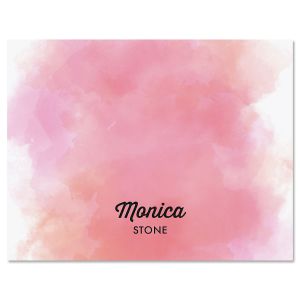 Pink Wash Custom Note Cards