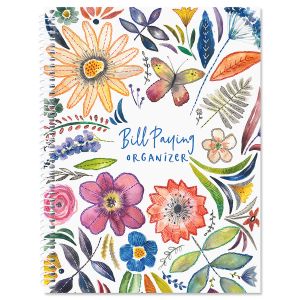 Embroidered Florals Bill Paying Organizer