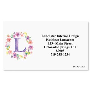 Floral Initial Business Cards