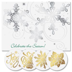 Snow Swirls Foil Christmas Cards