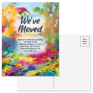 Watercolor Home New Address Postcards