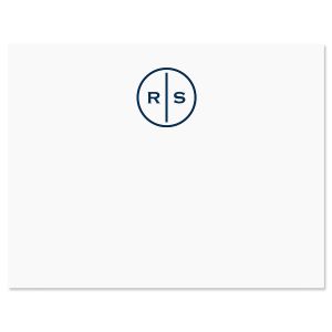 White Custom Note Card with Circle Initials