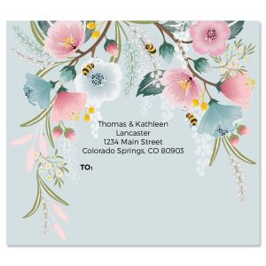 Floral Bee Border Package Labels