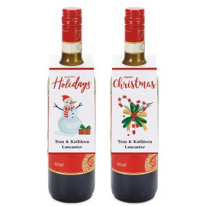 Merry Christmas Custom Wine Hang Tags
