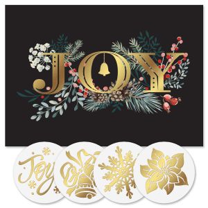 Blooming Joy Foil Christmas Cards