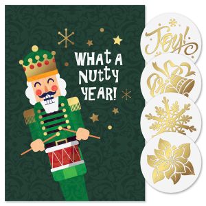 Nutcracker Foil Christmas Cards