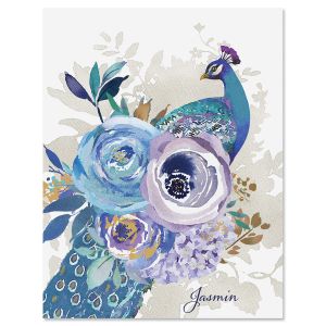 Blue Peacock Custom Note Cards