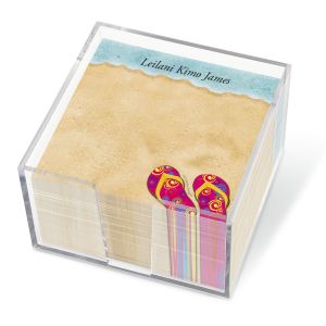 Baja Flip-Flops Personalized Note Sheets in a Cube