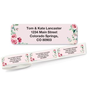Pink Roses Rolled Address Labels