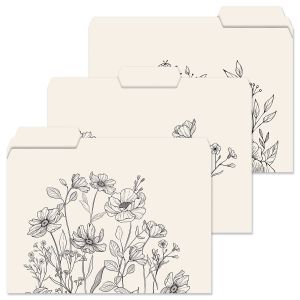 Floral Lines File Folders