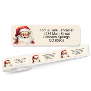 Santa's Coming Rolled Return Address Labels