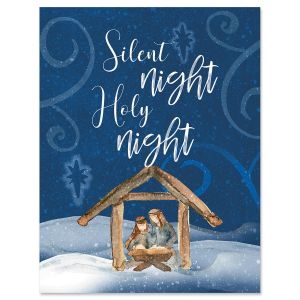 Silent Holy Night Note Card Size Christmas Cards