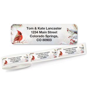 Cardinal Waits Rolled Return Address Labels