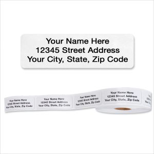 White Return Rolled Address Labels