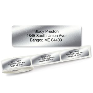 Silver Return Rolled Address Labels