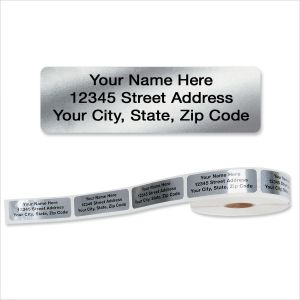 Silver Return Rolled Address Labels
