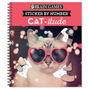 Brain Games® CATitude Sticker by Number Book 