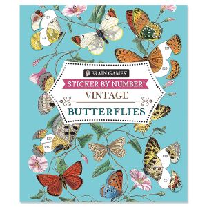 Vintage Butterflies Sticker by Number Brain Games®