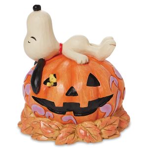 Jim Shore® Snoopy™ Laying on Carved Pumpkin