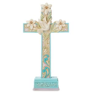 Cross with Lilies and Dove Figurine by Jim Shore®