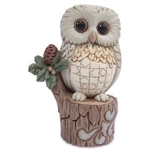 Jim Shore® White Woodland Mini Owl on Tree Figurine
