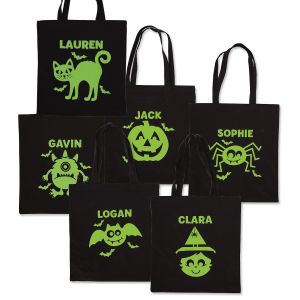 Personalized Glow-in-the-Dark Halloween Treat Bags 