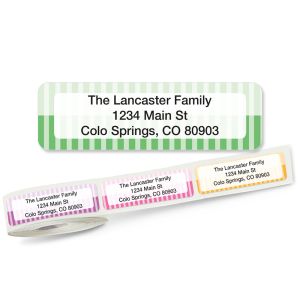 Pinstripes Rolled Address Labels (5 Designs)