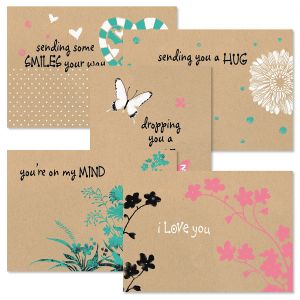 Everyday Hugs Kraft Friendship Cards Value Pack