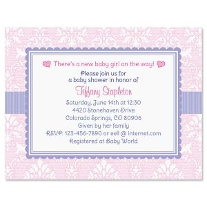 Painted Blooms Personalized Invitation