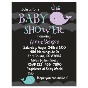 Whale Waves Personalized Invitation