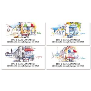 Tranquil Europe Deluxe Return Address Labels  (4 Designs)