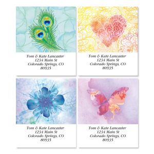 Bright Watercolors  Select Return Address Labels  (4 Designs)