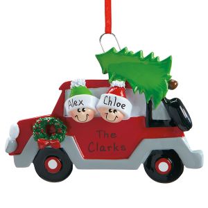 Christmas Tree Caravan Hand-Lettered Resin Ornament