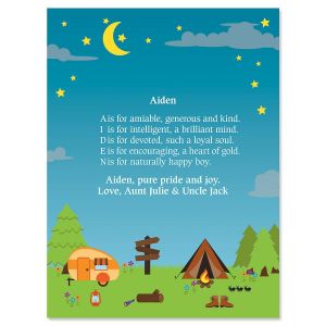 Camping Name Poem Print