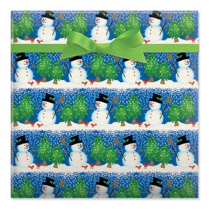 Snowman Blizzard Rolled Gift Wrap