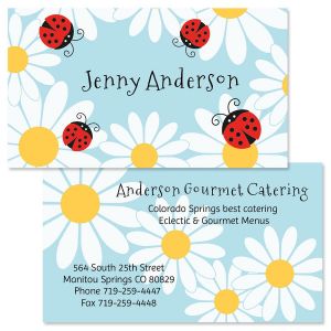 Ladybug Daisy Double-Sided Business Cards