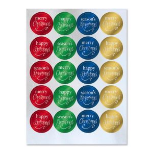 Foil Christmas Sentiments Stickers Buy 1 Get 1 Free 