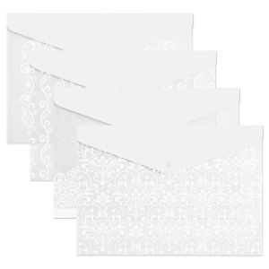 White Scroll Pattern Snap Folders