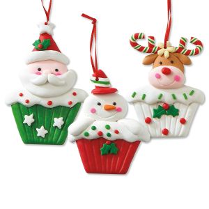 Cupcake Character Christmas Ornaments
