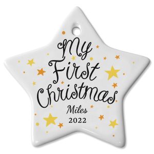 Personalized My First Christmas Ceramic Baby Christmas Ornament