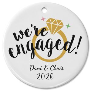 Engaged Ceramic Custom Ornament