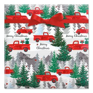 Red Truck Jumbo Rolled Gift Wrap