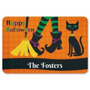 Witch Legs Personalized Halloween Doormat