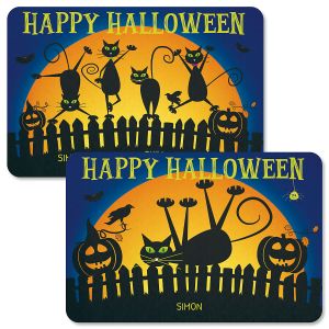 Cat Silhouettes Personalized Halloween Doormats