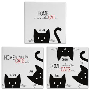 Personalized Cat Coasters
