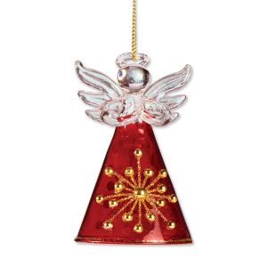Red and Gold Glass Angel